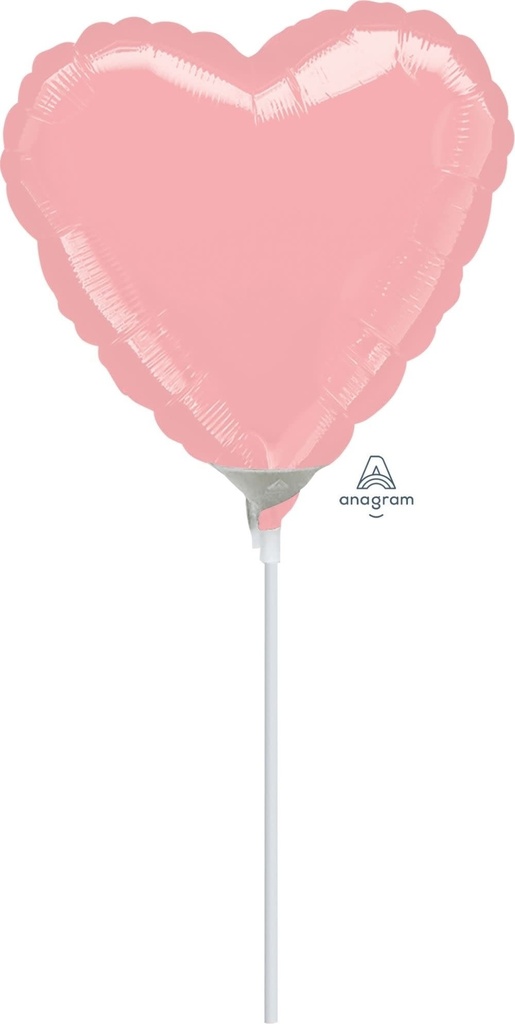 9 Inch Mylar Balloon-Heart Pastel Pink