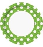9 Inch Plate-Dots Lime Green