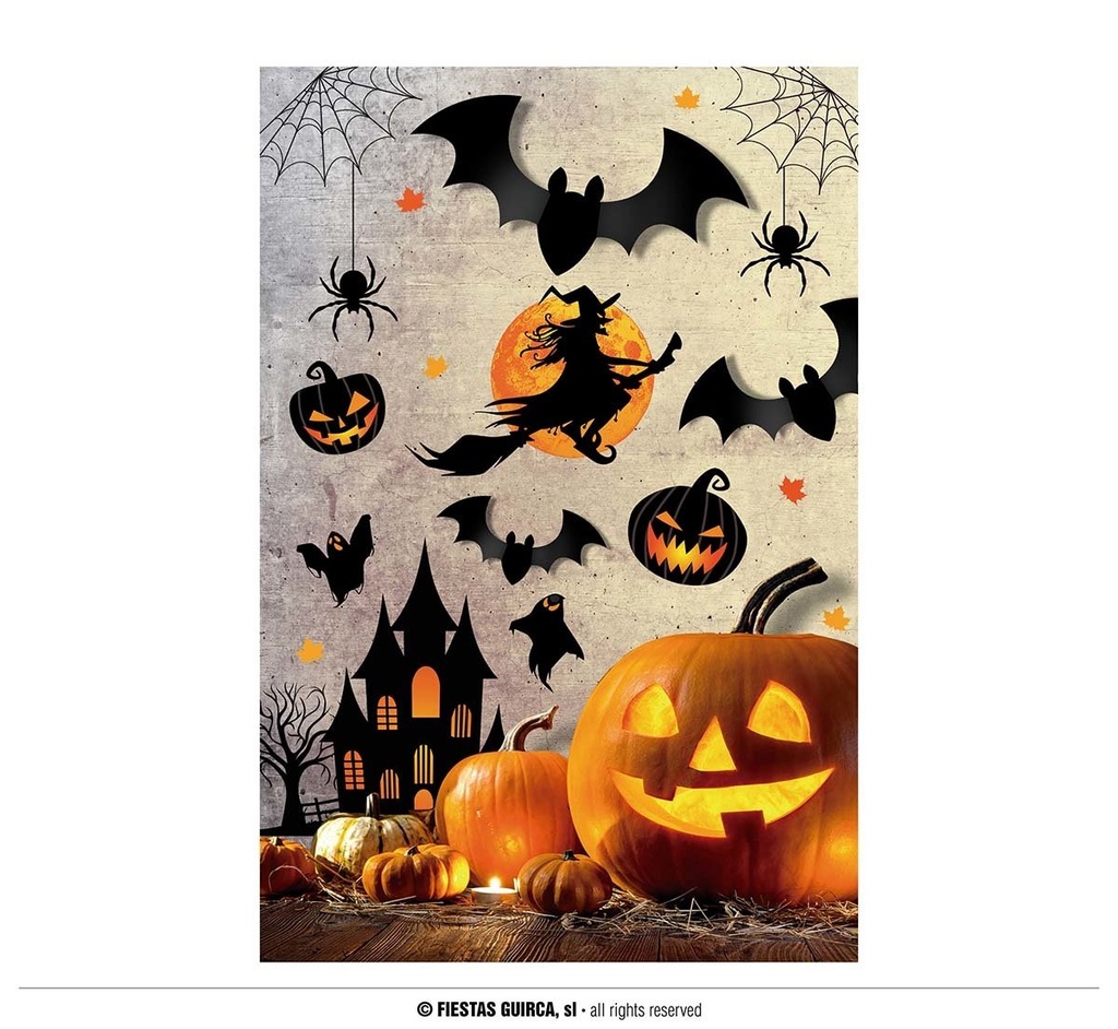 ADHESIVE WALL DECORATION 70X80 CM-SILHOUETTE Halloween Icons 