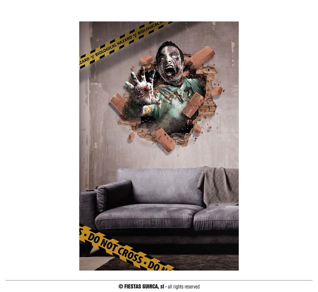 ADEHESIVE WALL ZOMBIE DECORATION 70X80 CM Halloween