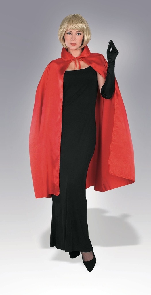 Adult 45 Inch Red Satin Cape