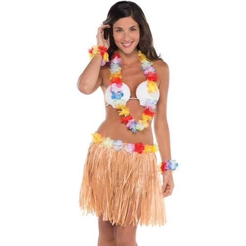 Adult Hula Skirt Kit - Shell Hawaiian/Tropical