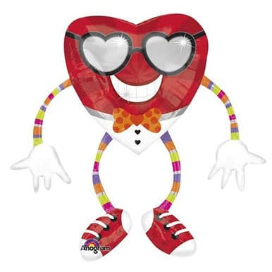 Airwalker Balloon 31In - Funky Heart Guy Valentine