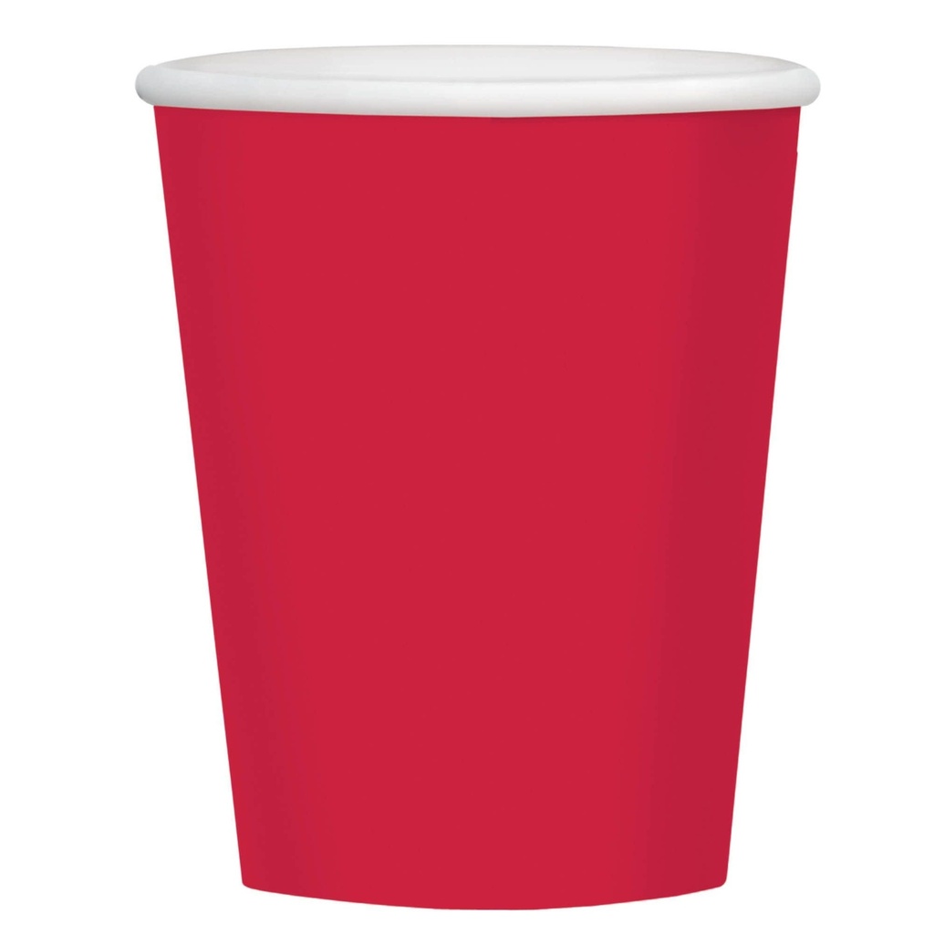 Apple Red Economy Solid Paper Cups, 9oz.
