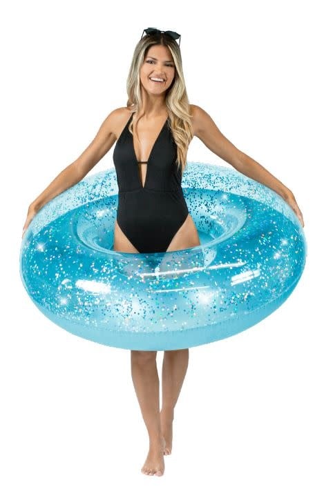 Aqua Glitter Pool Tube Jumbo 42"