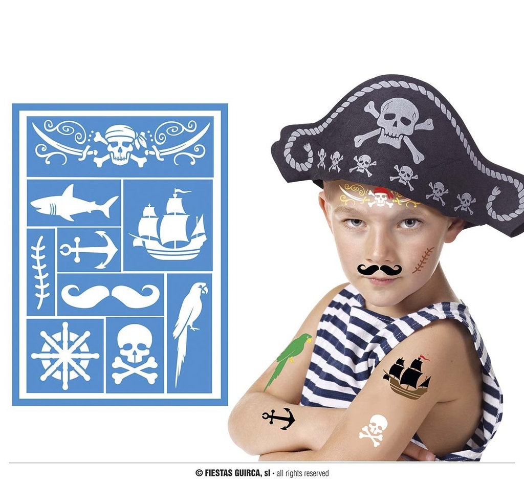 BLUE CHILDREN'S MAKEUP STENCIL 14X20 CMS