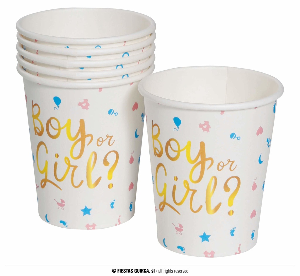 Bag 6 Glasses It'S A Boy Or It'S A Girl 240 Ml 9 C
