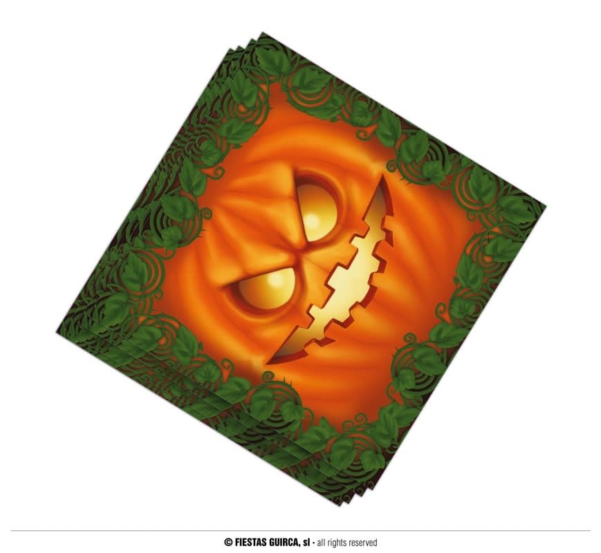 Bag Of 12 Pumpkin Napkins 33X33Cms.