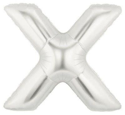 40 Inch Balloon - Silver Letter X