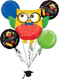 Balloon Bouquet - Congrats Owl Hooray 5pc Graduation