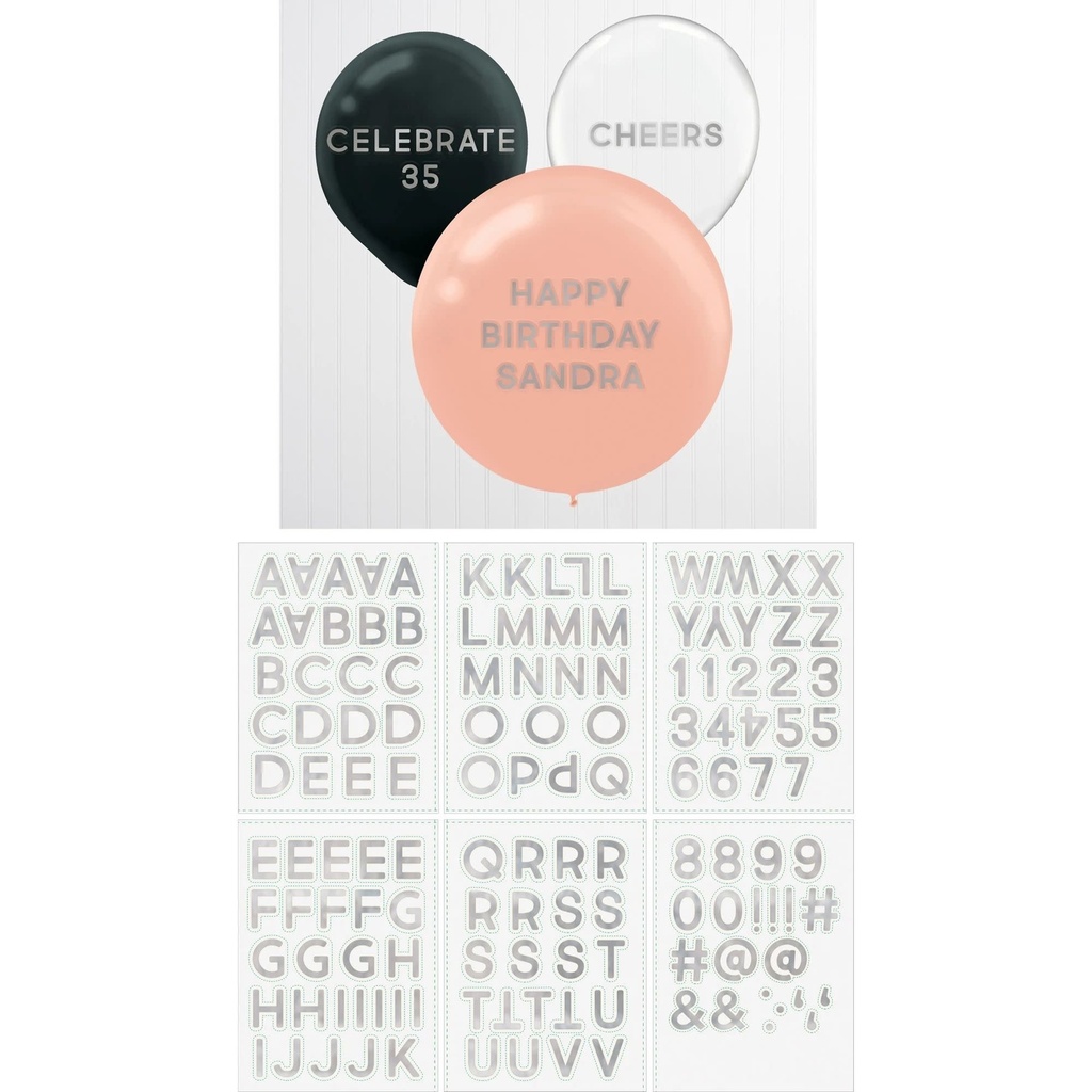 Balloon Stickers - Silver