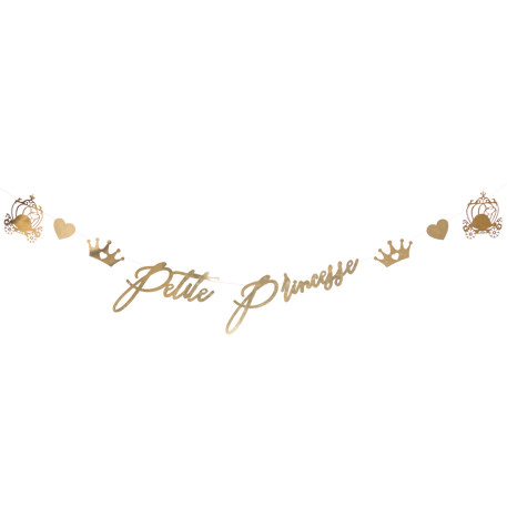 بنر زينة ثيم الأميرة الصغيرة باللون الذهبي بطول 1.65 متر (Petite Princesse Gold)