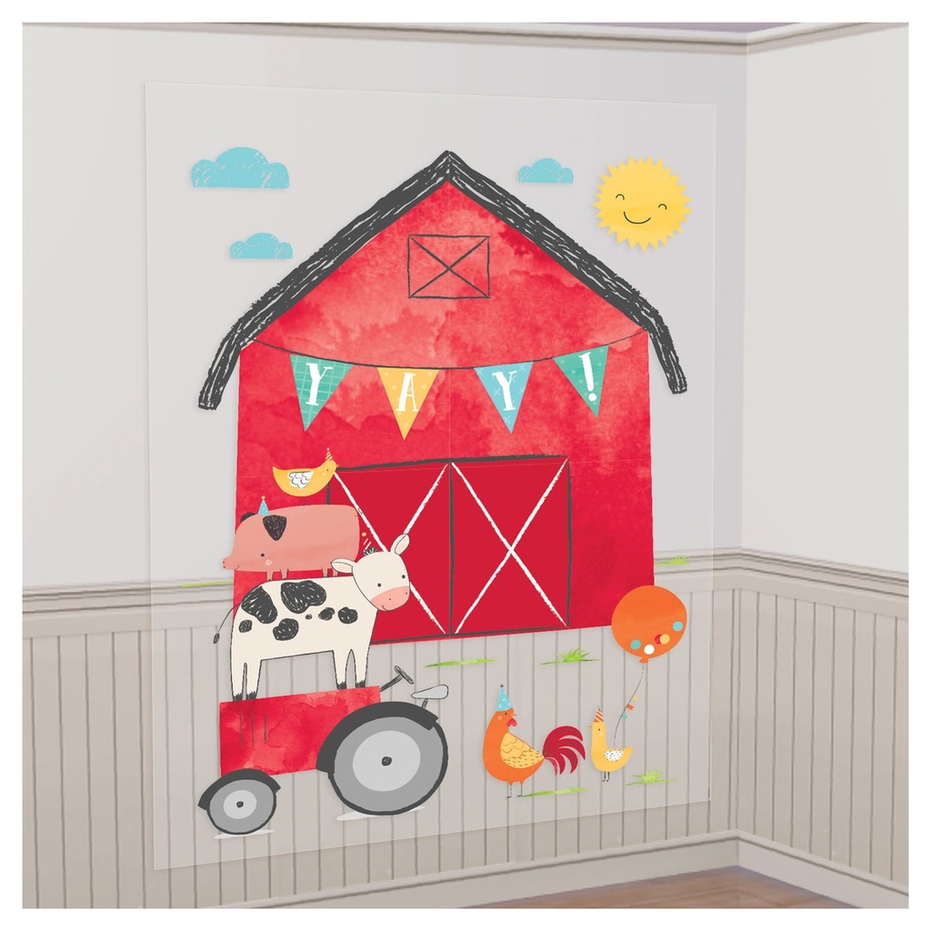 Barnyard Birthday Scene Setters  with Props