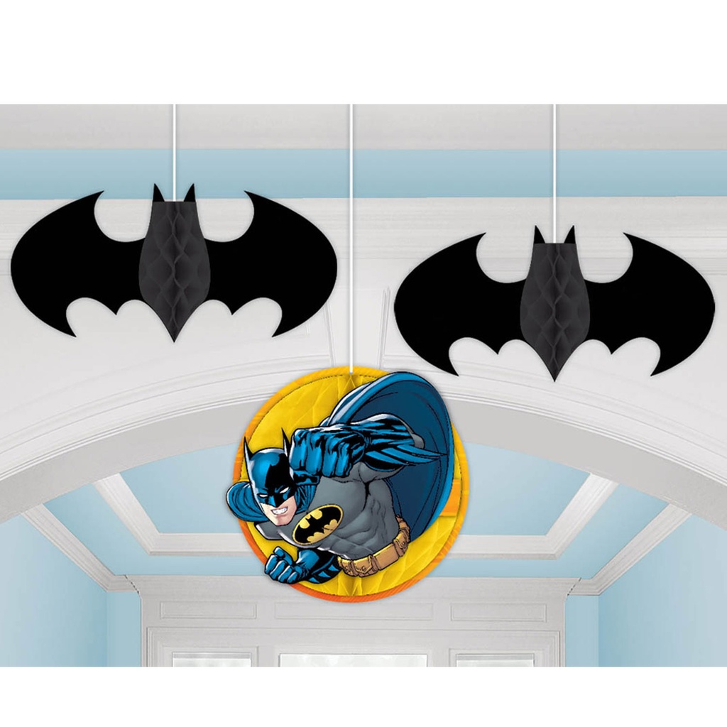 Batman - Honeycomb Decorations 3/pk
