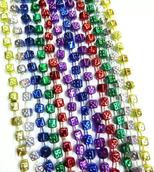 عقود خرز بتصميم نرد ملون عبوة ٥ قطع