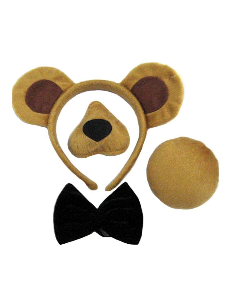 Bear Ears, Nose, Tail and Bow Tie Costume Set