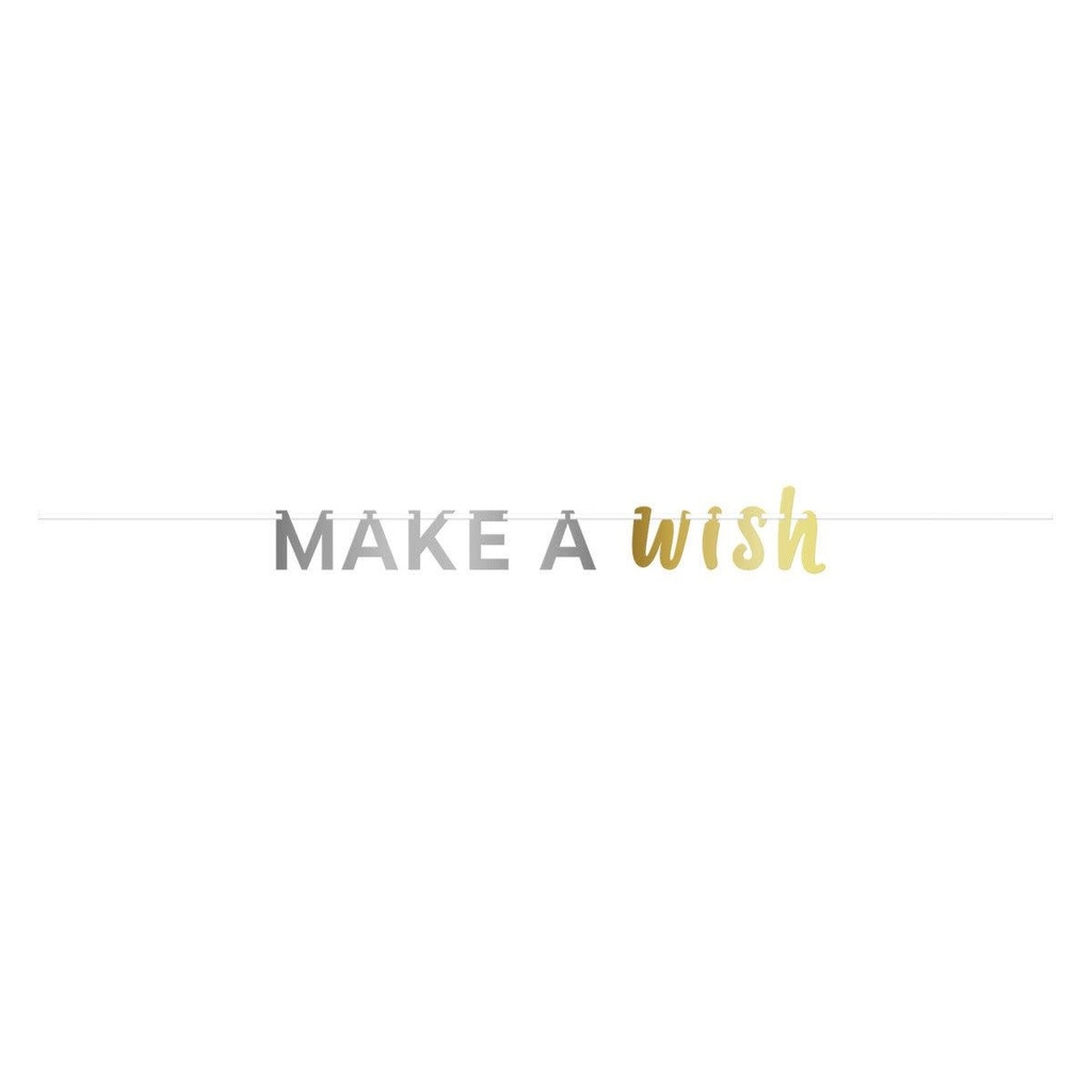Birthday Accessories Silver & Gold Foil Strung Letter Banner