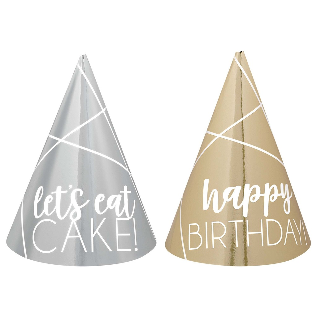 Birthday Accessories Silver & Gold Mini Cone Hats Cone Hats