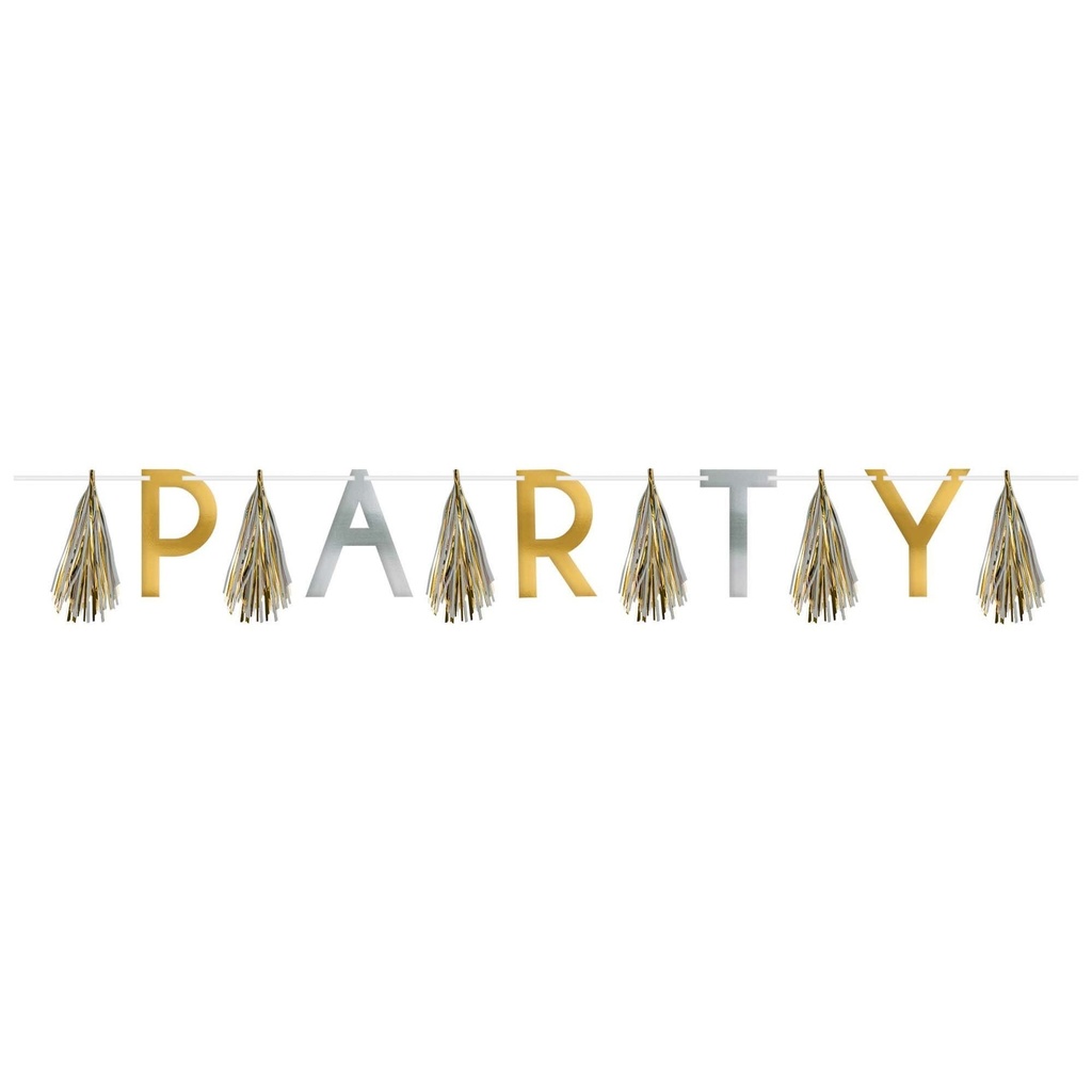 Birthday Accessories Silver & Gold Tassel Garland
