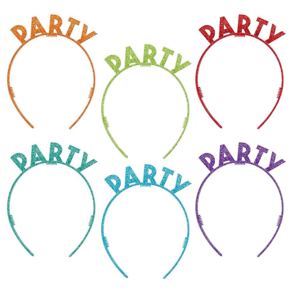 Birthday Celebration Glitter Plastic  Headbands