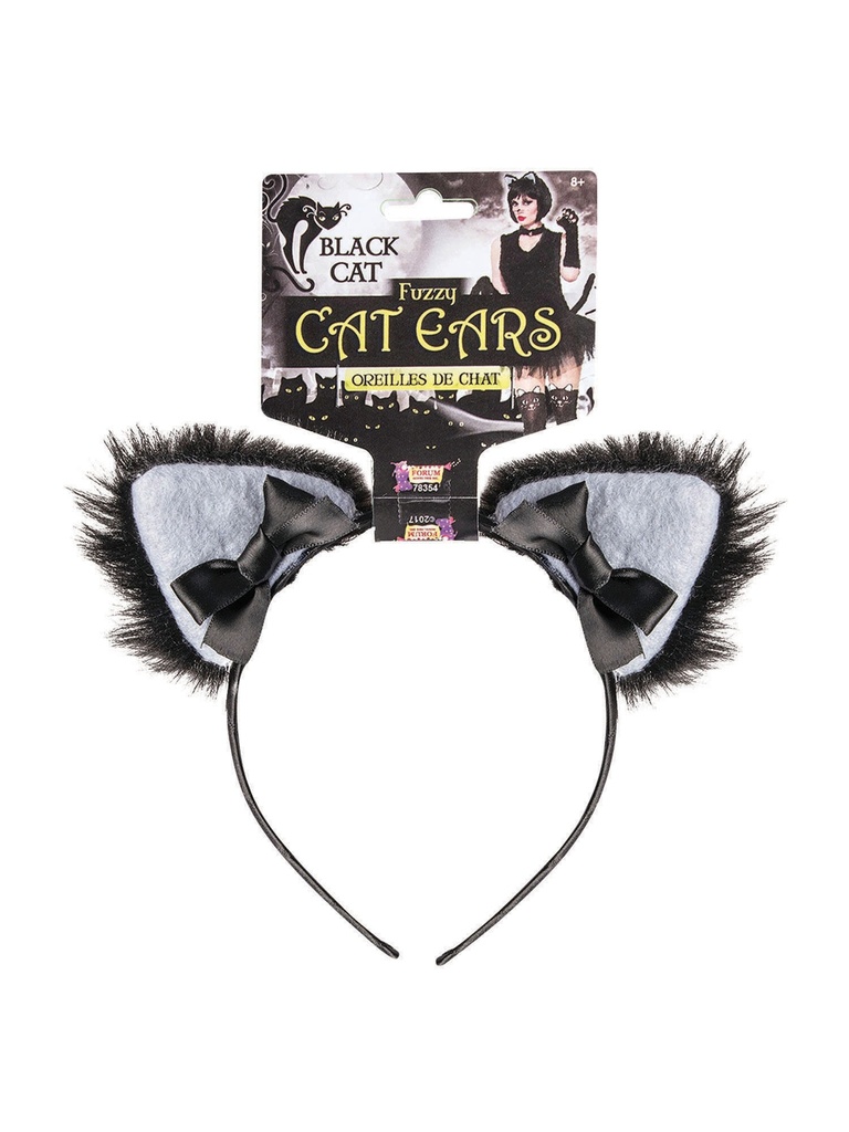 Black Furry Cat Ears