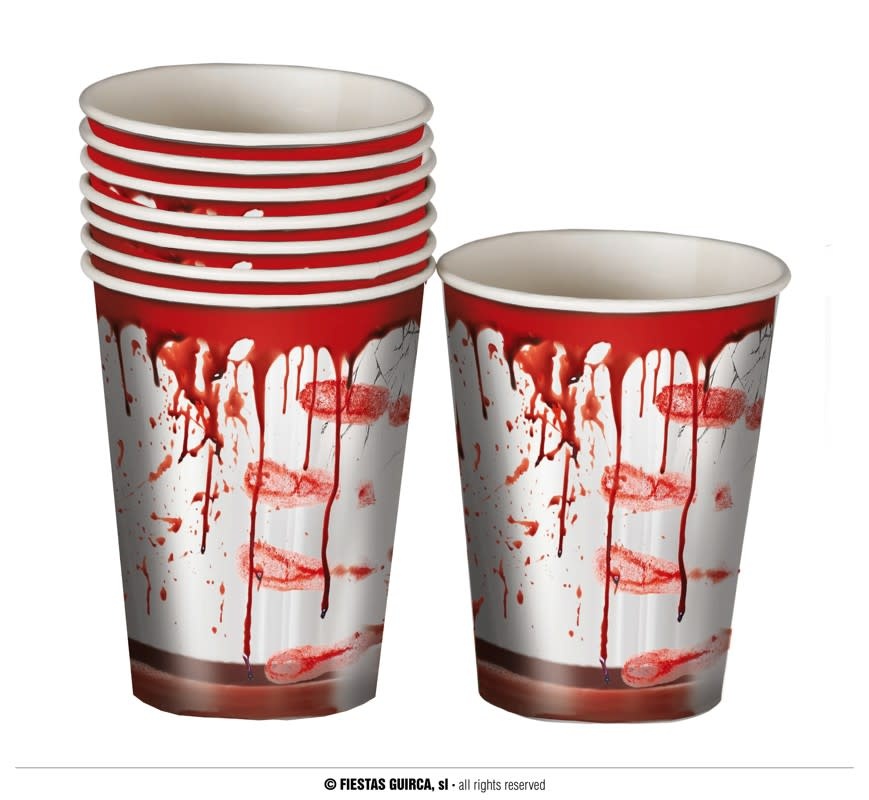 Bloody Paper Cups 240 Ml 9 Cm 6/Pk Halloween