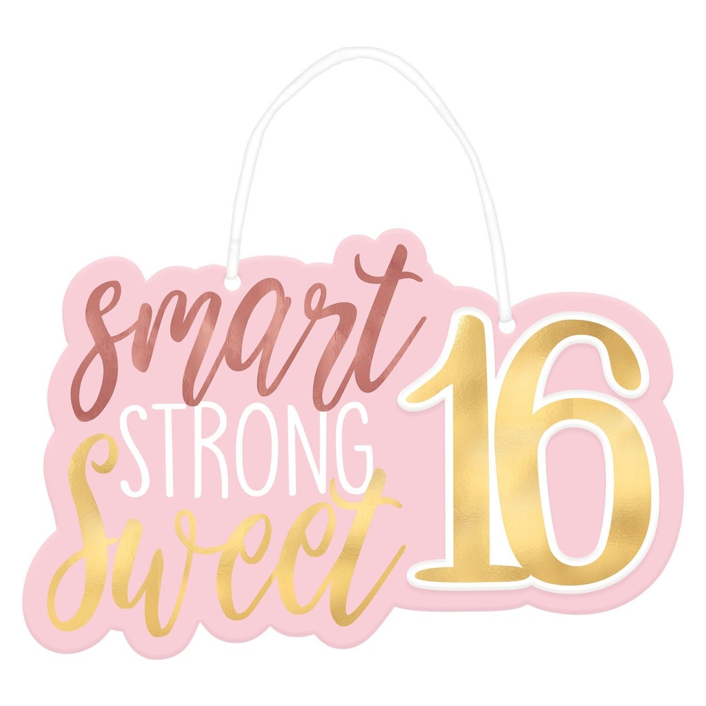 Blush Sixteen Hanging Sign