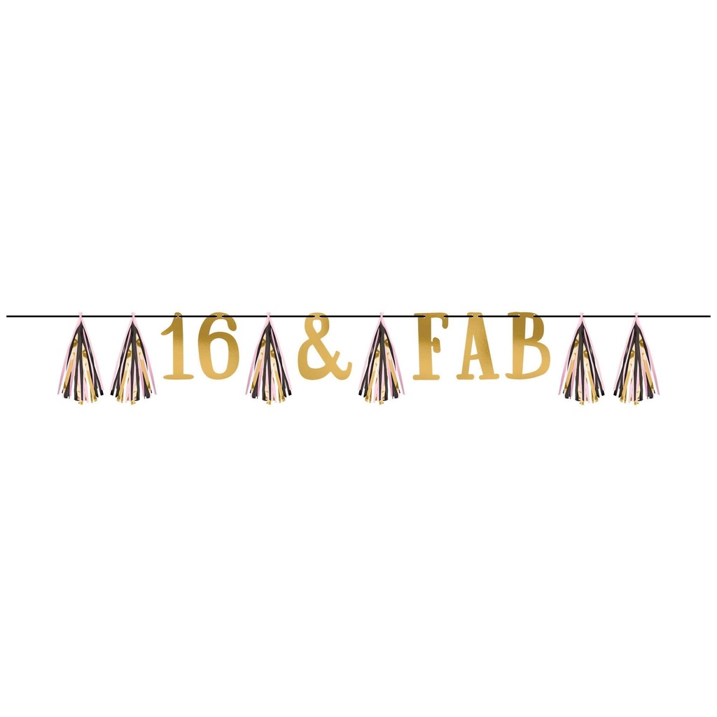 Blush Sixteen Letter Tassel Garland