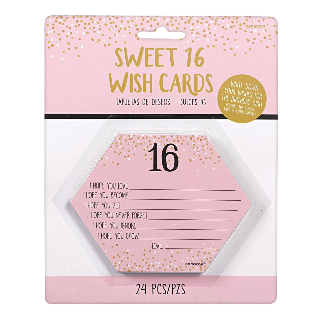 Blush Sixteen Wishes Cards Sweet 16
