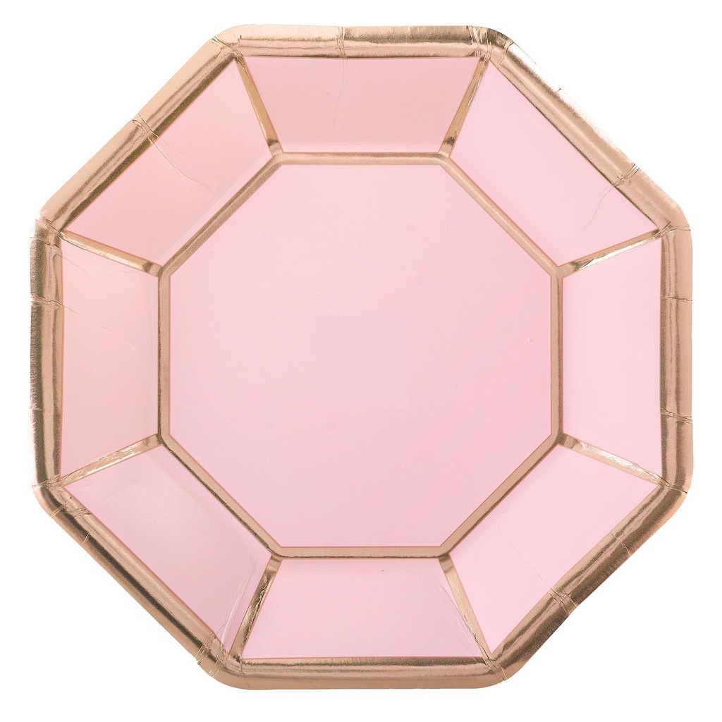 Blush Wedding Metallic Octagonal Plates, 10 Inch