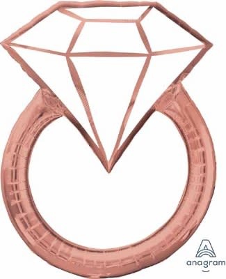 Blush Wedding Ring Foil Super Shape Balloon Bridal & Wedding