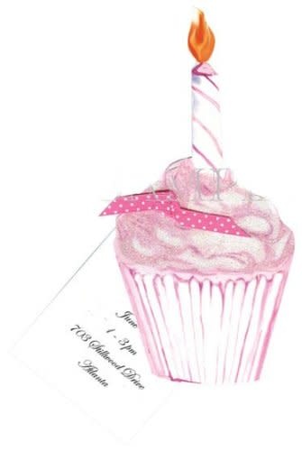 Box Inv - 1St Cupcake Imprintable Pink