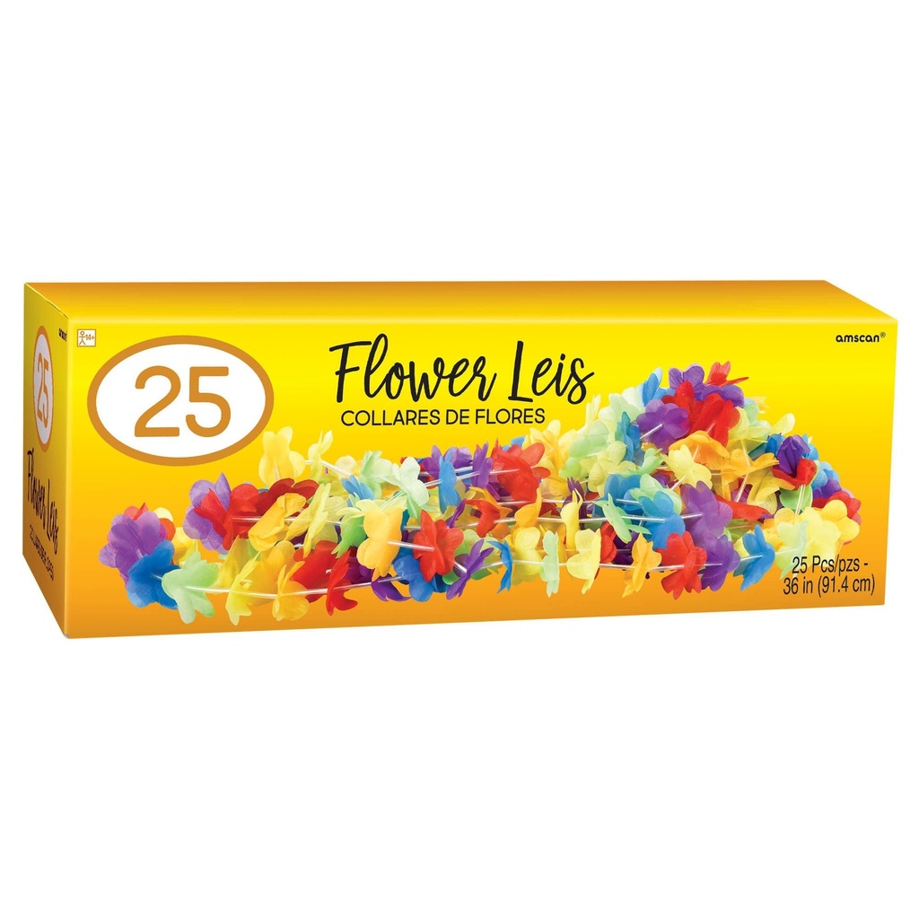 Boxed Multicolored Flower Leis Hawaiian/Tropical