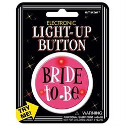 Bride To Be - Light Up Button Buttons & Sashes