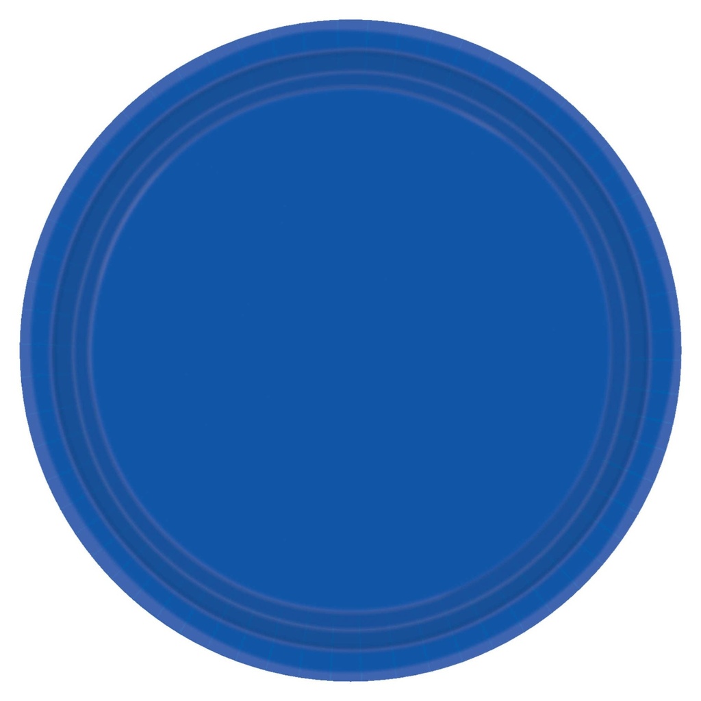 Bright Royal Blue Value Paper Round Plates, 9"