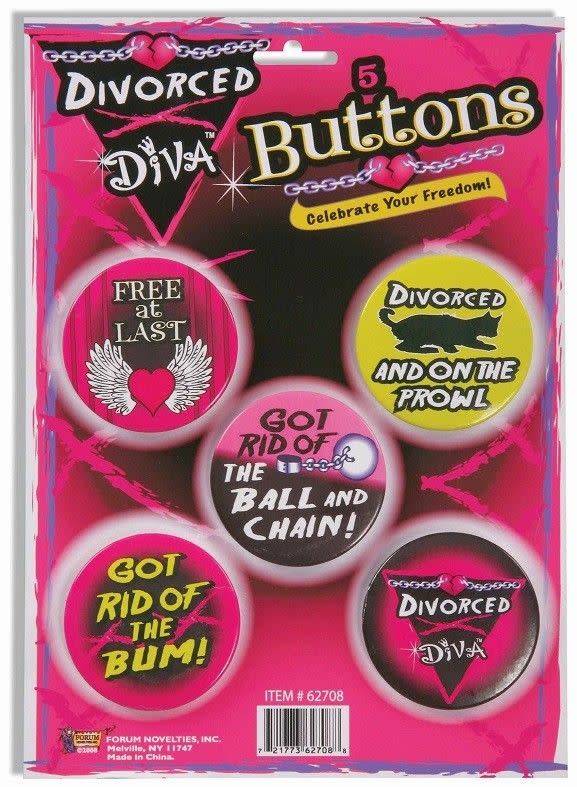 Divorced Diva Buttons & Sashes