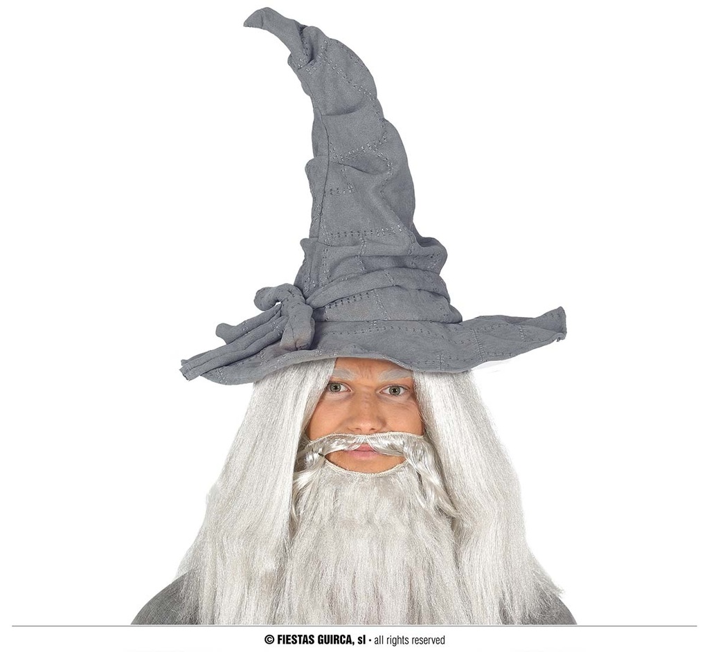 CANVAS GREY WIZARD HAT