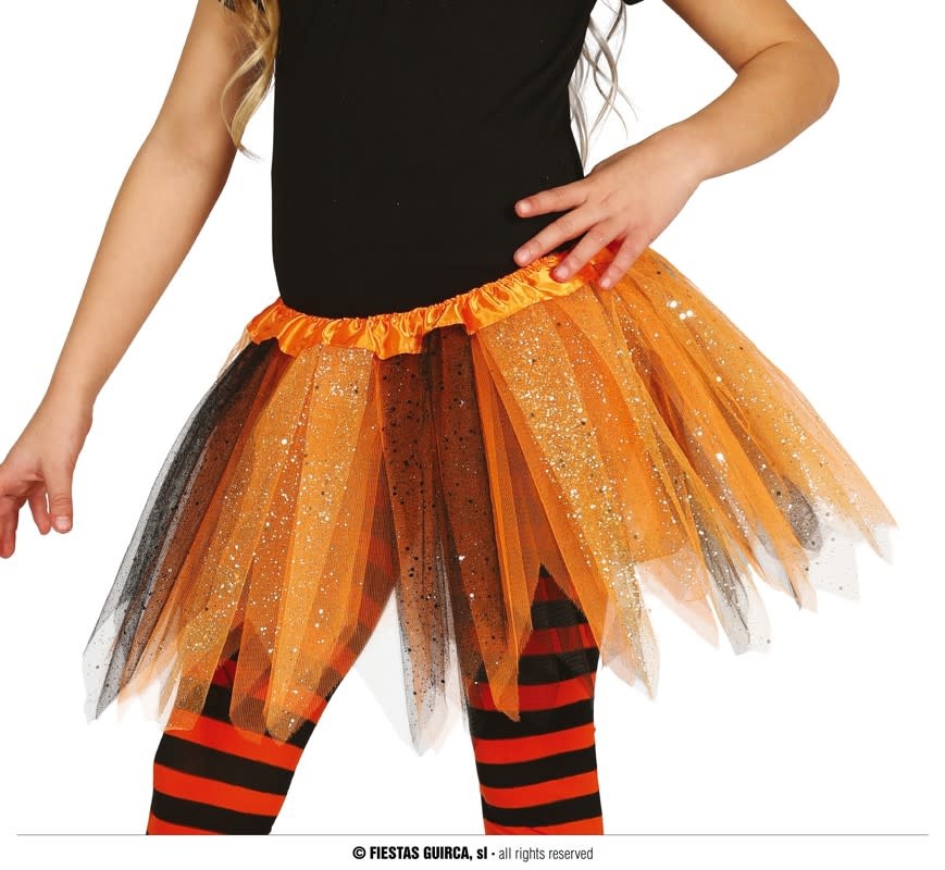 CHILD GLOSSY BLACK/ORANGE TUTU 30 CM