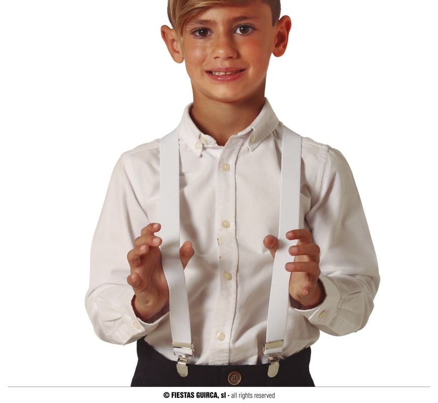 CHILD WHITE SUSPENDERS
