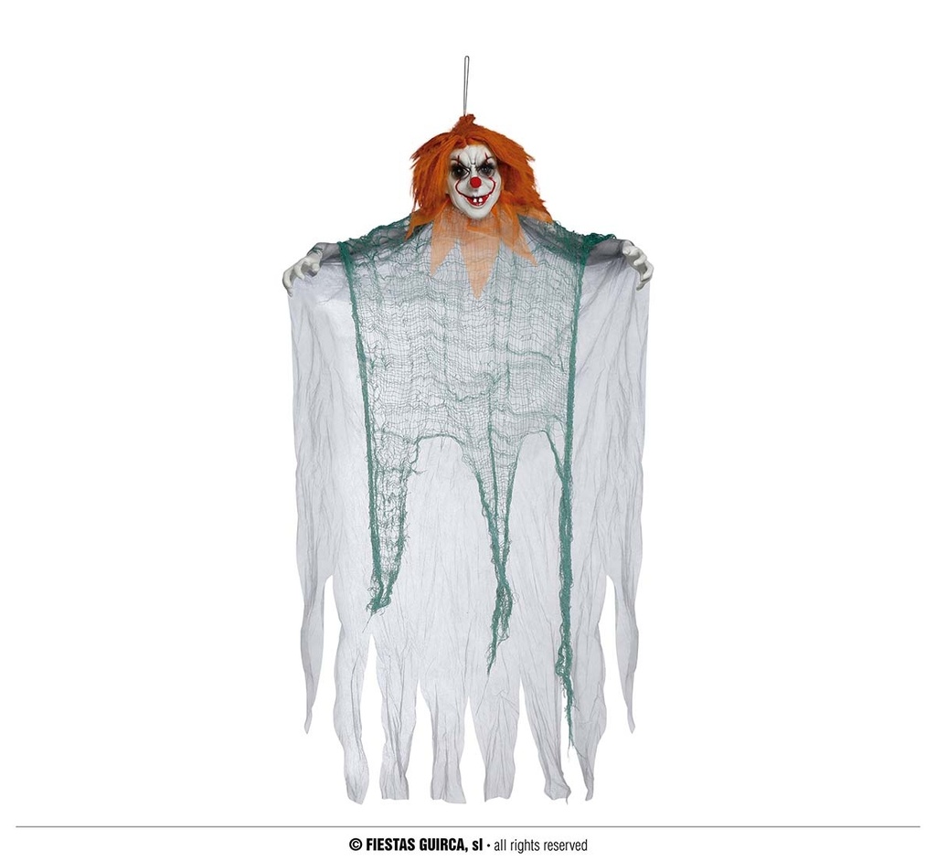 Hanging Clown With Orange Hair 120 Cm