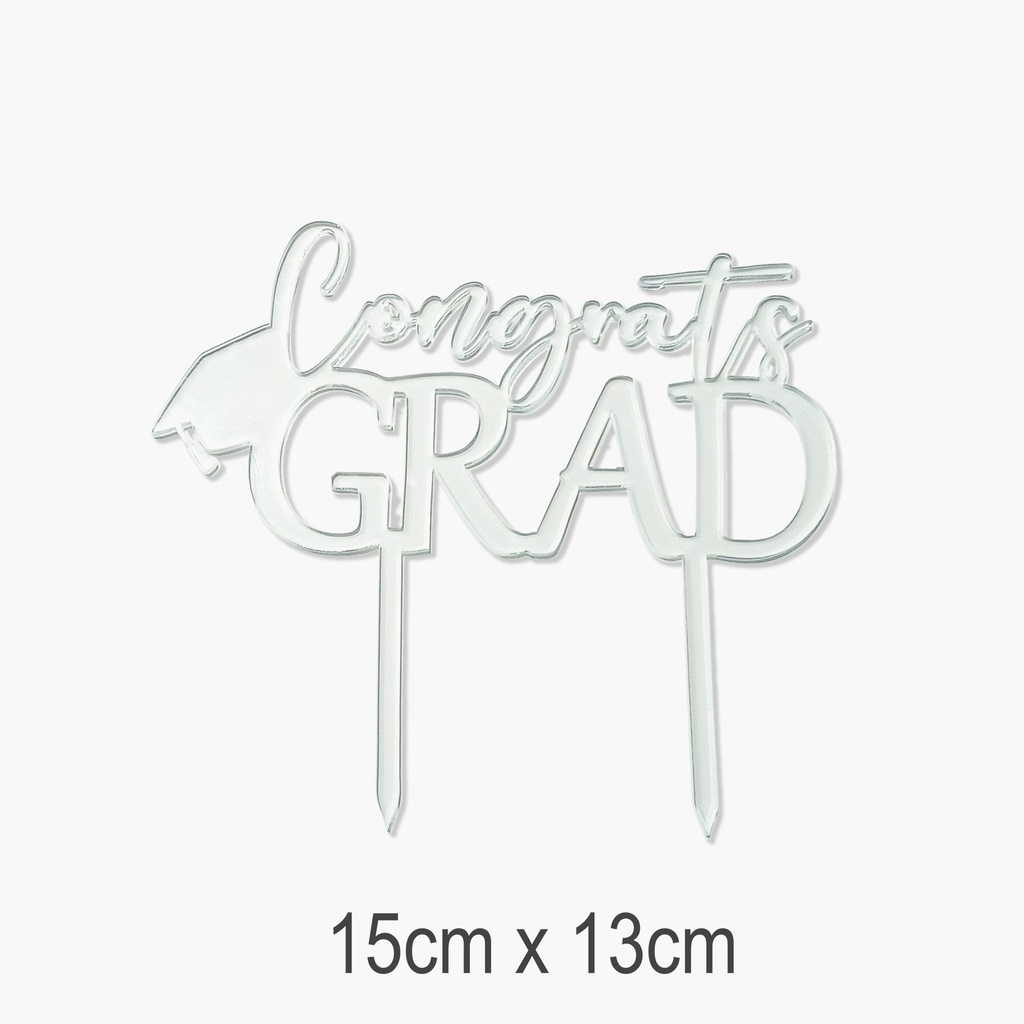 Cake Topper - Congrats Grad Transparent