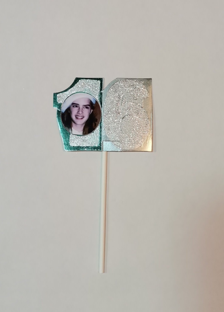 Cake Topper Number 16 1/pk