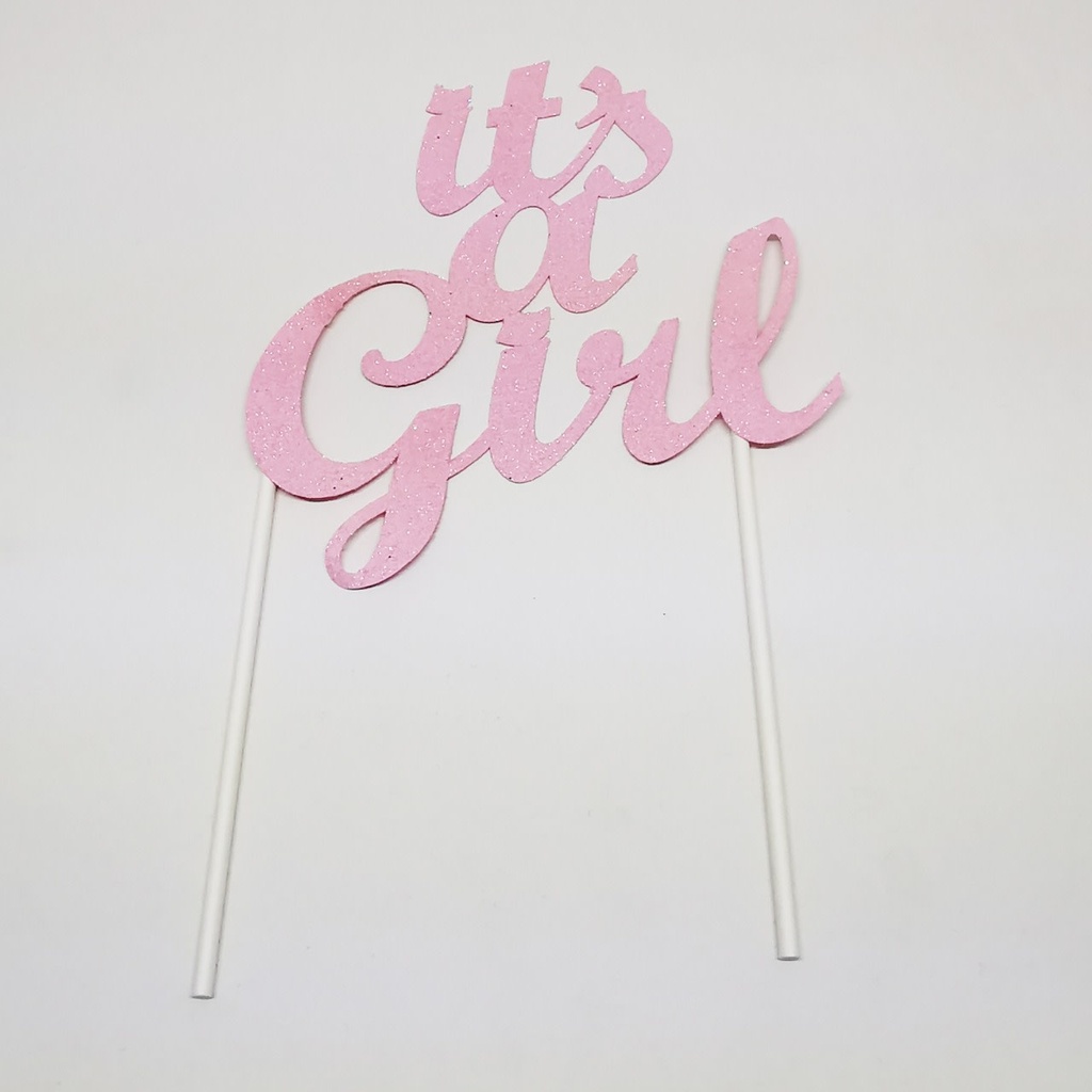Cake Topper-It's A Girl Fuchsia