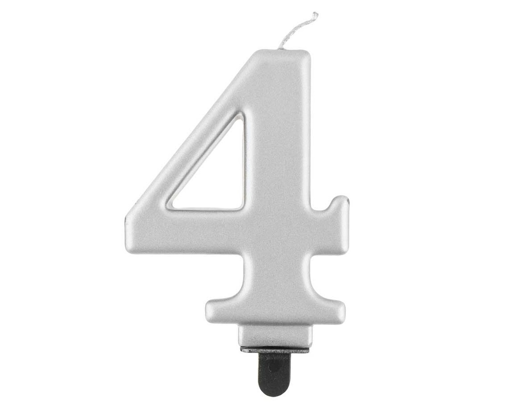 Candle Number 4-Silver