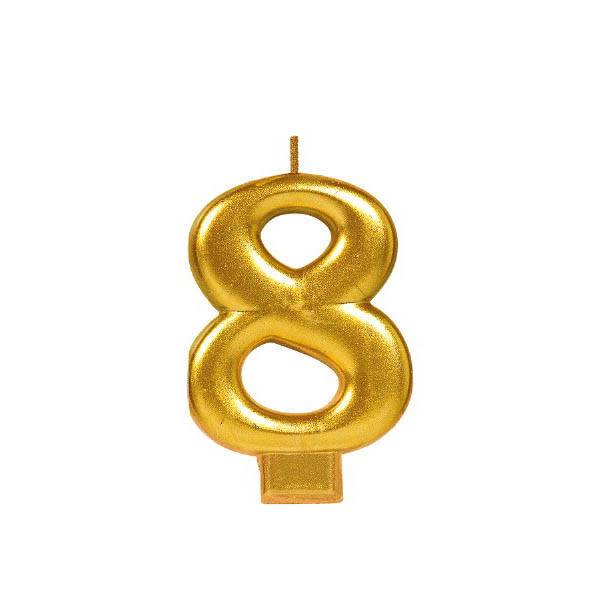Candle-Gold Metallic Number 8