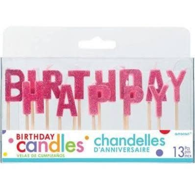 Candles - Happy Birthday Pink Picks