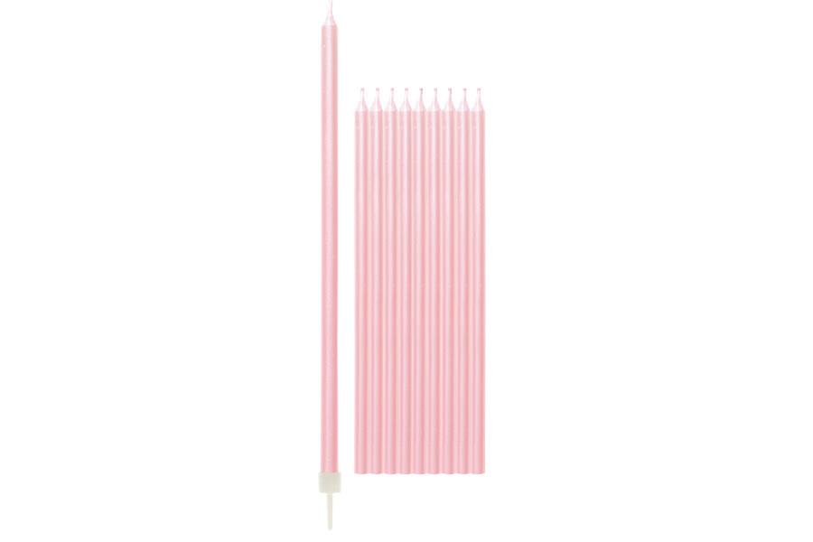 Candles 10/pk 15.5cm Pink Pearl