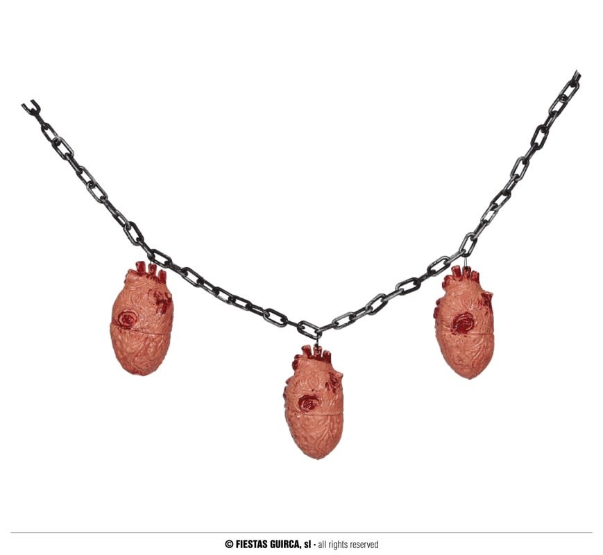 Chain With 3 Hearts 120 Cm Halloween