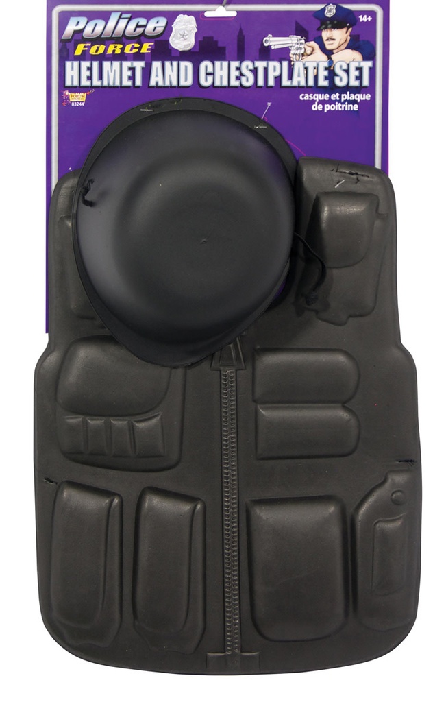 Child Police Black Vest/Helmet
