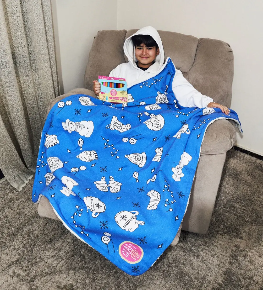 Colouring Blanket-Snowman Arts & Crafts